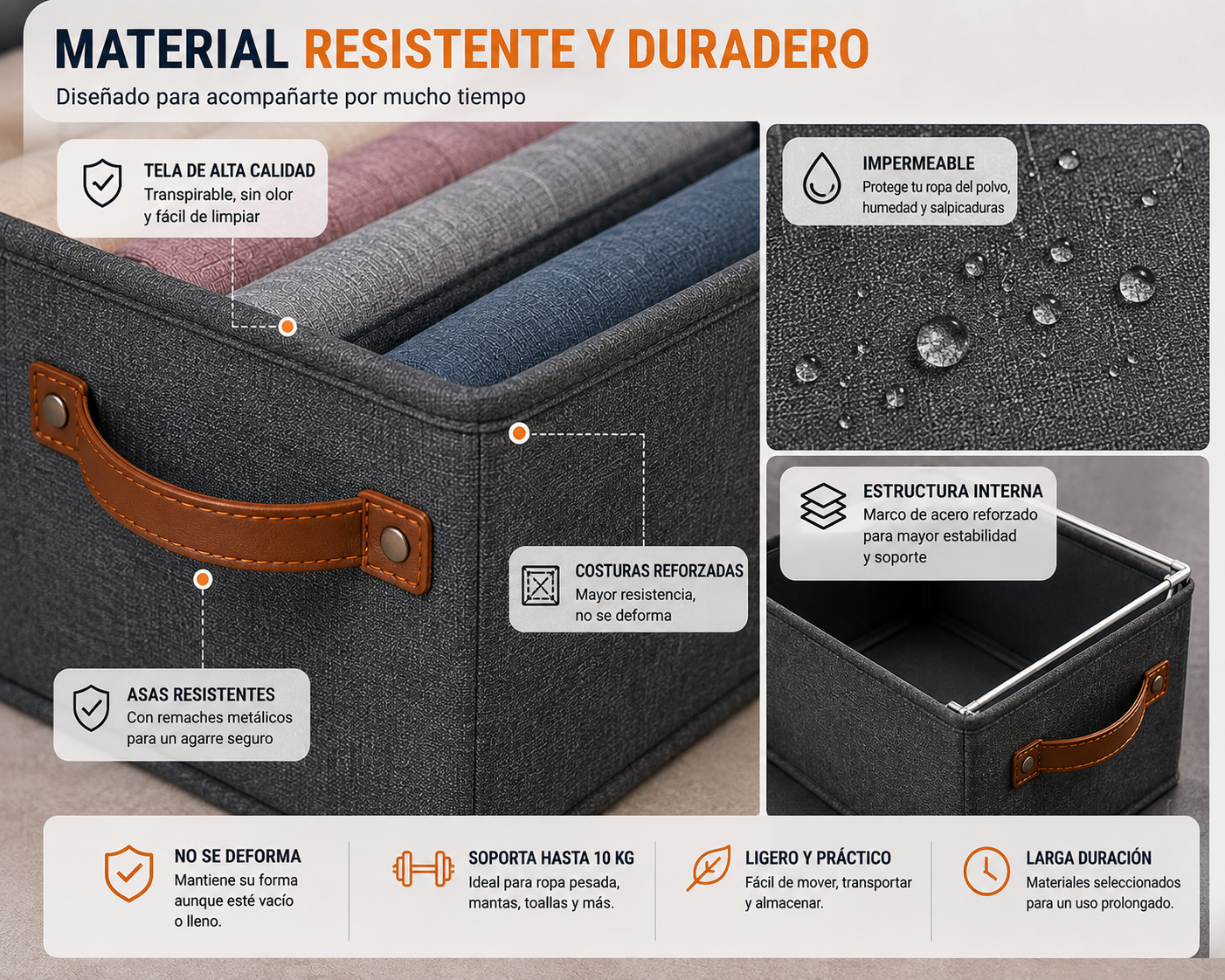 Material resistente del organizador