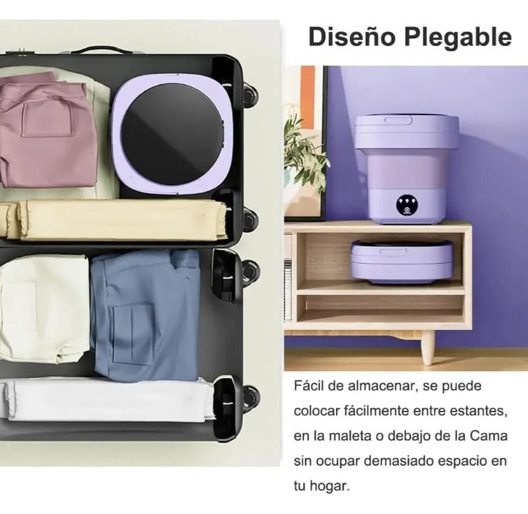 Mini Lavadora Portátil Plegable 10 L Para Ropa Delicada